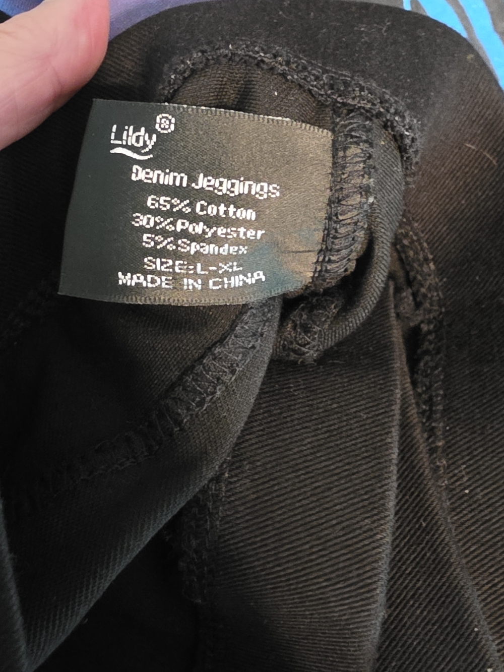 Lildy Black Denim Jeggings - Stretch Cotton Blend - Picture 6 of 6